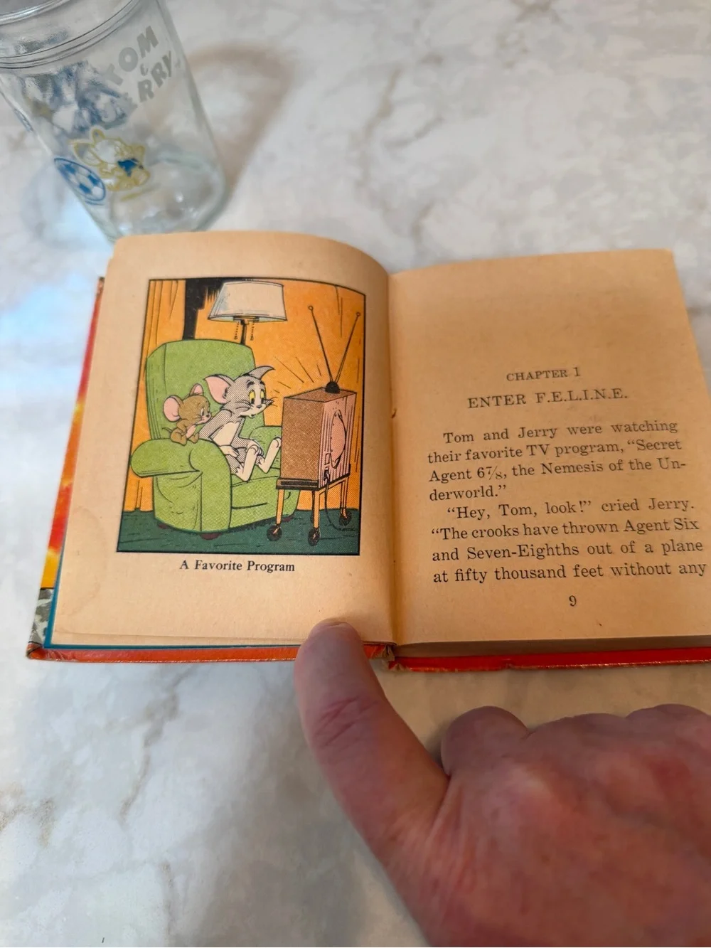 VIntage 1967 Tom and Jerry Book AND Welch’s Jelly Jar Glass